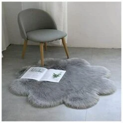 Pelle Di Pecora Sintetica, Accogliente Al Tatto Come Tappeto In Vera Pelliccia Sintetica Di Lana, Soffice E Morbido Cuscino Decorativo Per Sedia A Pelo Lungo, Tappetino Per Divano (grigio, 90 X 90 Cm) 8 Pelle Di Pecora Sintetica, Accogliente Al Tatto Come Tappeto In Vera Pelliccia Sintetica Di Lana, Soffice E Morbido Cuscino Decorativo Per Sedia A Pelo Lungo, Tappetino Per Divano (grigio, 90 X 90 Cm) -Armonia Decor 98705982 3