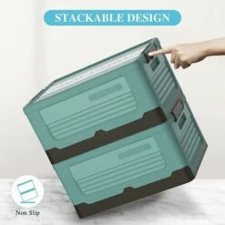 Scatola Portaoggetti Per Vestiti E Armadi, Custodia In Plastica Per Vestiti, Contenitore In Plastica Per Impilabile, Soggiorno, Camera Da Letto (blu 44,5 32 21,5 Cm) -Armonia Decor 98709459 3