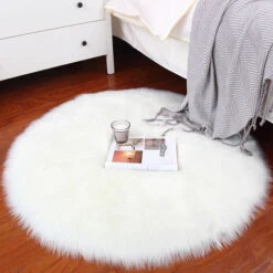 Tappeto In Lana Di Pecora Sintetica,Sentirsi Accogliente Come Un Tappeto In Pelliccia Sintetica Di Vera Lana, Tappeto In Lana Di Lusso Fatto A Mano Cuscino Per Divano (Bianco, 60 X 60 Cm) -Armonia Decor 98709519 5