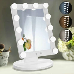 Specchio Di Bellezza Specchio Cosmetico Con Lampadina Hollywood A Tre Colori A LED