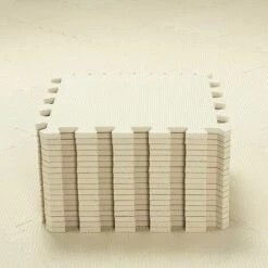 Puzzle Baby Foam Mat - Ideale Per Tappetini Da Gioco Per Bambini, 18 Tessere (30 30 1 Cm), Beige. QQC-Jb18N -Armonia Decor 98709941 3