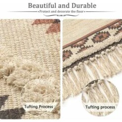 Tappeto Per Camera Da Letto In Cotone Naturale Turco 60x90 Cm Giallo Grigio Stampa Lavabile In Lavatrice Tappeto Con Trapuntato Pompon Tappeto Per Soggiorno Cucina Corridoio Porta -Armonia Decor 98710356 4