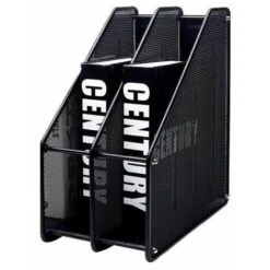 PORTARIVISTE PORTA RIVISTE GIORNALI VERTICALE IN METALLO VERN. NERO 2 SCOMPARTI