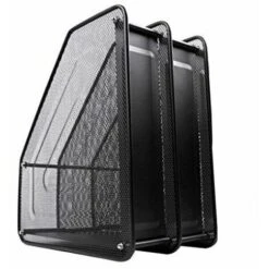 PORTARIVISTE PORTA RIVISTE GIORNALI VERTICALE IN METALLO VERN. NERO 2 SCOMPARTI -Armonia Decor 99479367 3