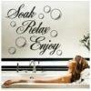 Decalcomanie Soak Relax Enjoy PVC Wall Sticker Decal Home Bagno Sfondo Decor Rimovibile Nero -Armonia Decor 99780580 1