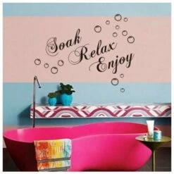 Decalcomanie Soak Relax Enjoy PVC Wall Sticker Decal Home Bagno Sfondo Decor Rimovibile Nero 6 Decalcomanie Soak Relax Enjoy PVC Wall Sticker Decal Home Bagno Sfondo Decor Rimovibile Nero -Armonia Decor 99780580 2