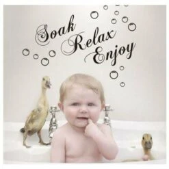 Decalcomanie Soak Relax Enjoy PVC Wall Sticker Decal Home Bagno Sfondo Decor Rimovibile Nero 7 Decalcomanie Soak Relax Enjoy PVC Wall Sticker Decal Home Bagno Sfondo Decor Rimovibile Nero -Armonia Decor 99780580 3