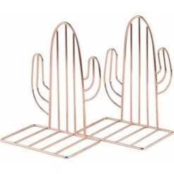 Fermalibri In Metallo, 1 Paio Di Fermalibri Per Bambini, Fermalibri A Forma Di Cactus, Per Uffici, Decorazioni, Librerie, Scuole E Biblioteche (oro Rosa)