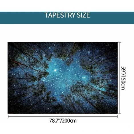 Arazzo Da Parete Con Foresta Stellata, Arazzo Psichedelico, Coperta Da Spiaggia, Per Camera Da Letto, Soggiorno, Dormitorio, Decorazione Da Parete 200x150 Cm 4 Arazzo Da Parete Con Foresta Stellata, Arazzo Psichedelico, Coperta Da Spiaggia, Per Camera Da Letto, Soggiorno, Dormitorio, Decorazione Da Parete 200x150 Cm - immagine 2