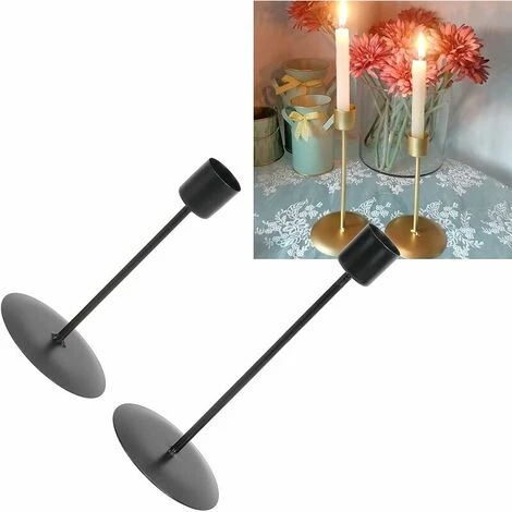 Portacandele, Portacandele A Testa Singola Deco Vintage Per Bar Per Caffè Per Matrimoni (nero) 6 Portacandele, Portacandele A Testa Singola Deco Vintage Per Bar Per Caffè Per Matrimoni (nero) - immagine 4