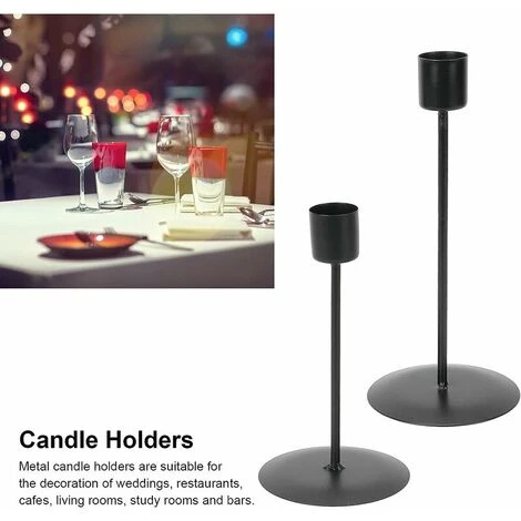 Portacandele, Portacandele A Testa Singola Deco Vintage Per Bar Per Caffè Per Matrimoni (nero) 7 Portacandele, Portacandele A Testa Singola Deco Vintage Per Bar Per Caffè Per Matrimoni (nero) - immagine 5