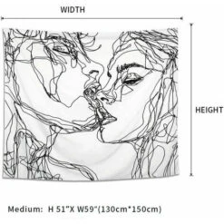 Arazzo Con Teschio The Kissing Lover Arazzo Appeso A Parete Tappeto Scheletro Umano In Bianco E Nero Con Ghirlanda Di Rose Decorazioni Per La Casa Arazzi Arte Murale Per Camera Da Letto -Armonia Decor 99852539 3